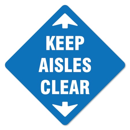 Keep Aisle Clear Non-Slip Floor Graphic, 16in Vinyl Decal, 3PK